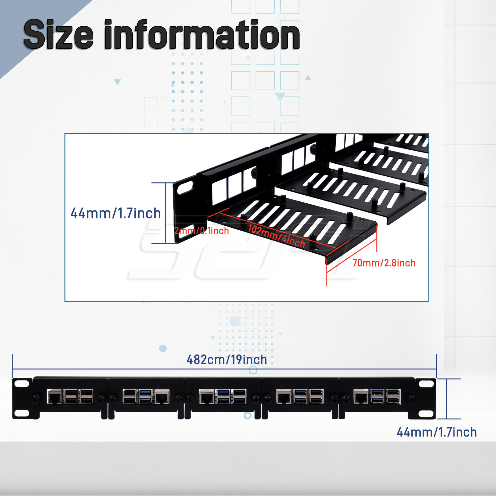 52Pi Removable 1U Rack Mount f - огляд і ціна Deskpi Super6C